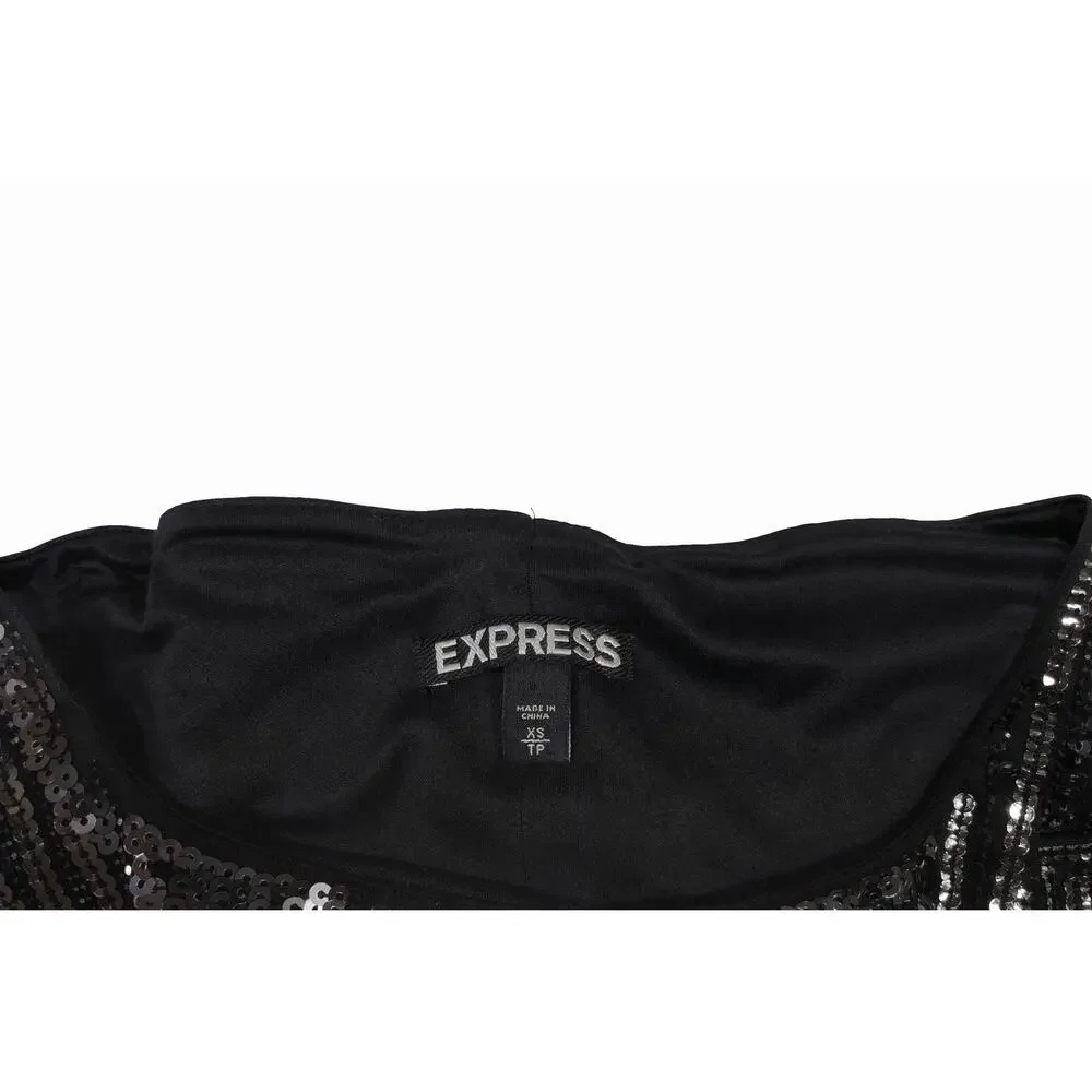 Express Sequin Bodycon Dress in Black | Size XS | Pre-Loved - Picture 4 of 9